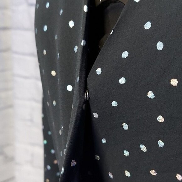 Bcbgenerarion Women's Black Gold polka dot Surplice long sleeve bodysuit Sz S - Picture 3 of 8